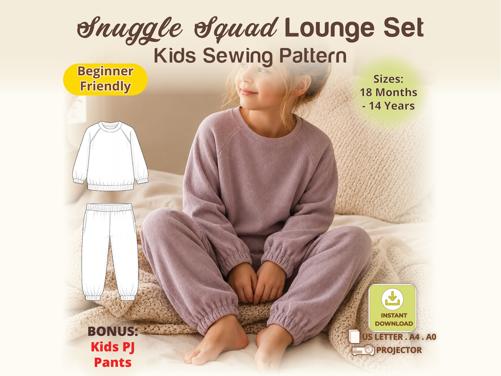 Snuggle Squad Lounge Set PDF Kids' Sewing Pattern