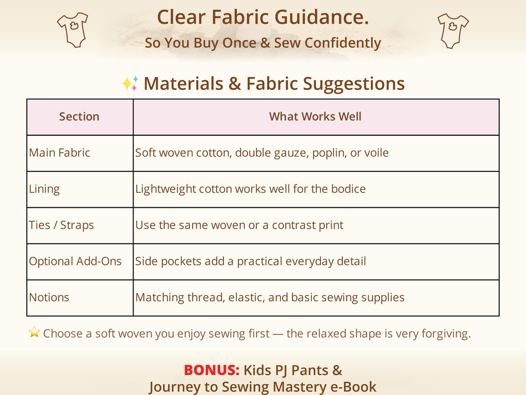 Christy Boho Dress sewing pattern – recommended woven fabrics and materials