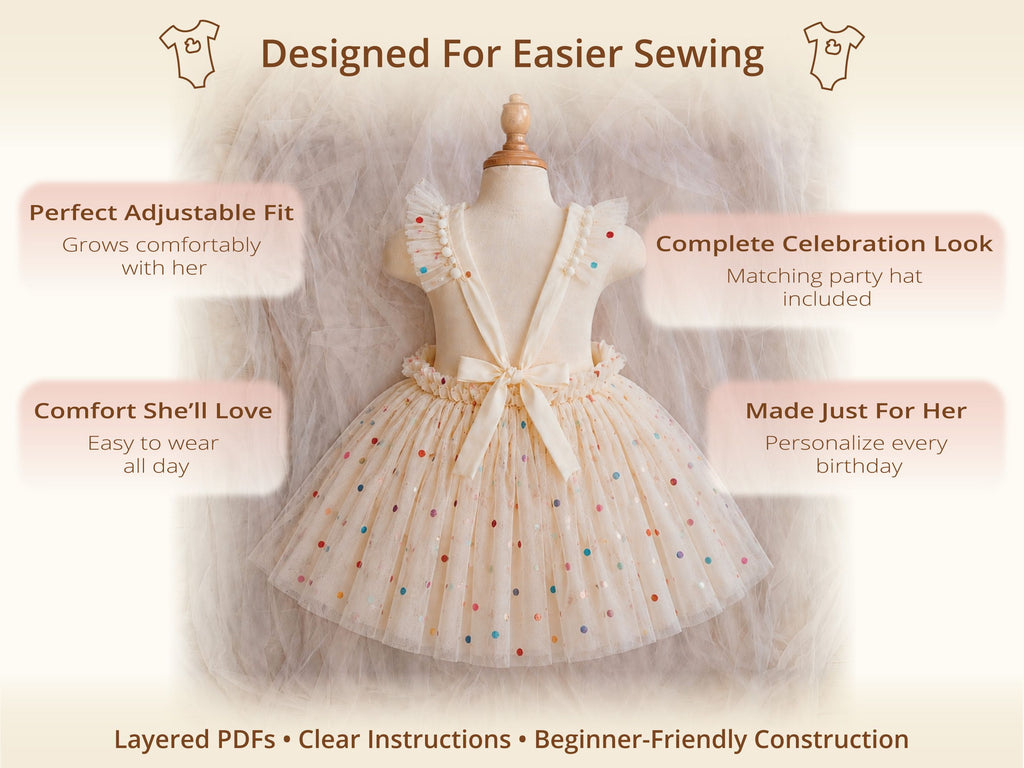 Celeste 1st Birthday Dress sewing pattern – key benefits and design highlights