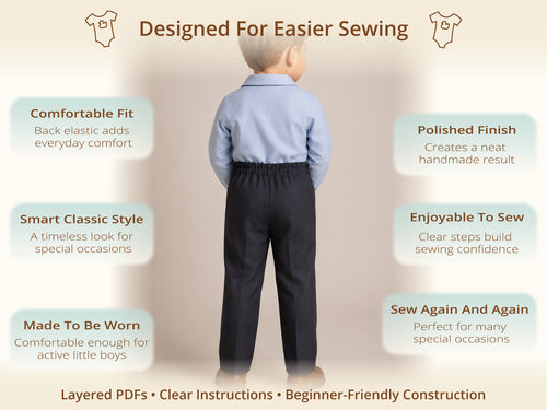 Charlie Formal Pants sewing pattern – key benefits and design highlights