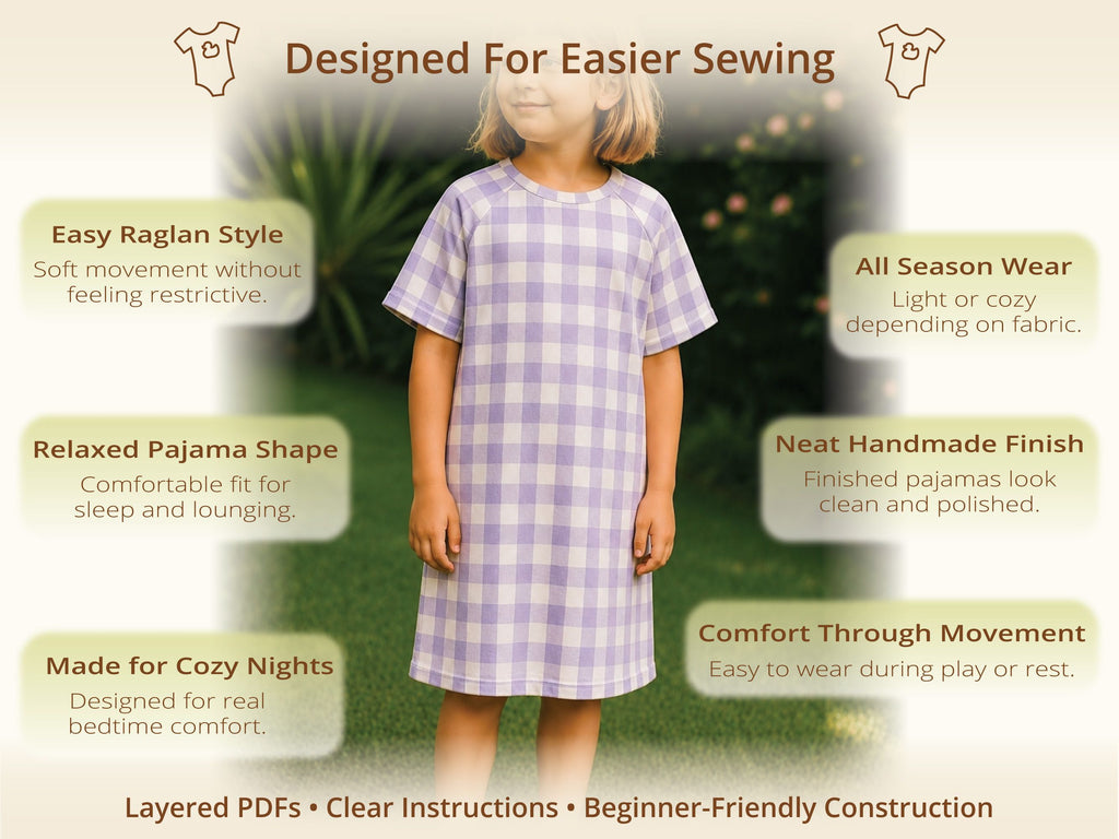 Mini Dreamers Pajamas Set sewing pattern – key benefits and design highlights