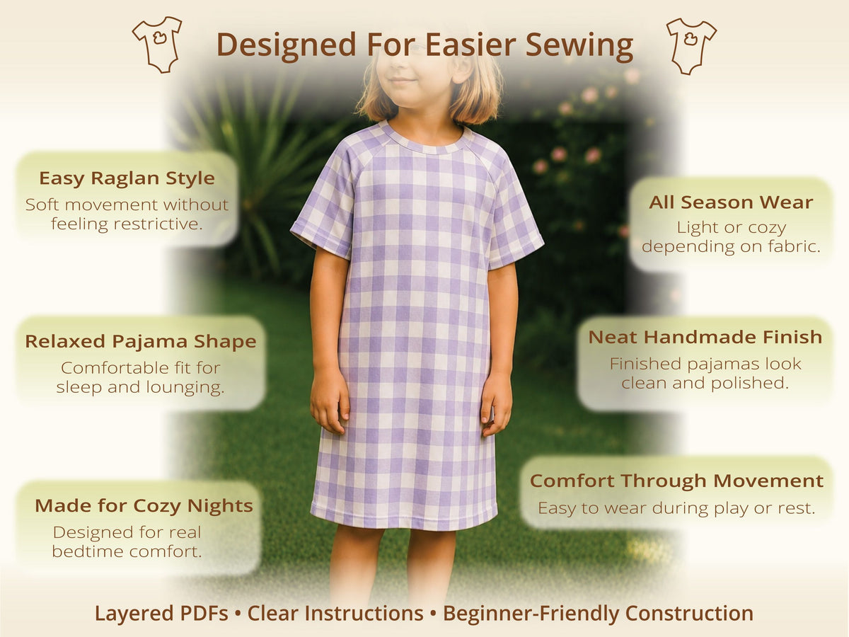 Mini Dreamers Pajamas Set sewing pattern – key benefits and design highlights