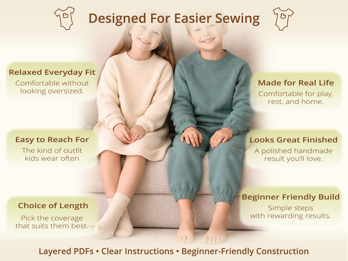 Snuggle Squad Lounge Set PDF Kids' Sewing Pattern