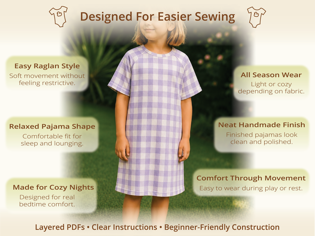 Mini Dreamers Pajamas Set PDF Kids' Sewing Pattern