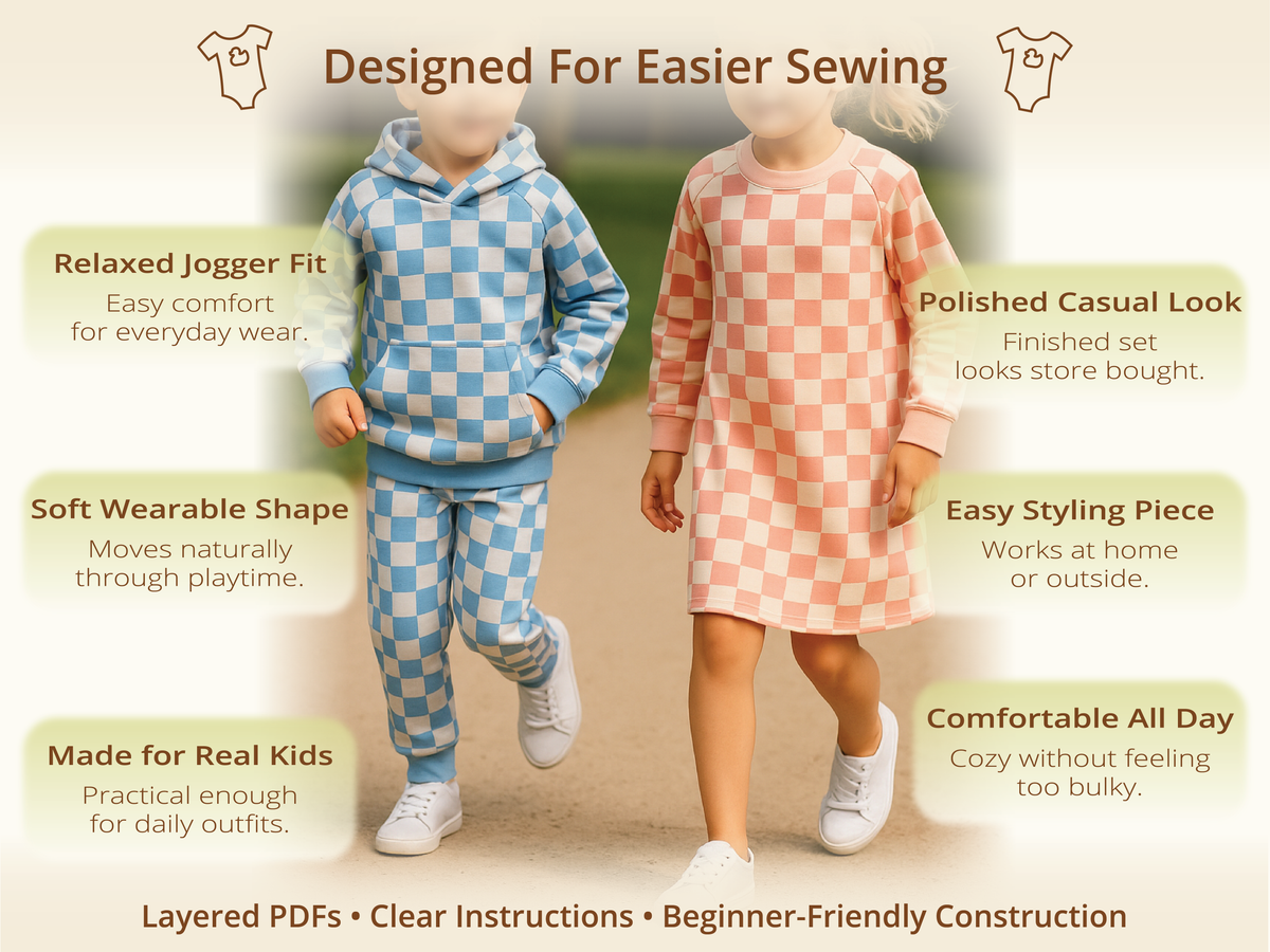 Cozy Cubs Jogger Set PDF Kids' Sewing Pattern