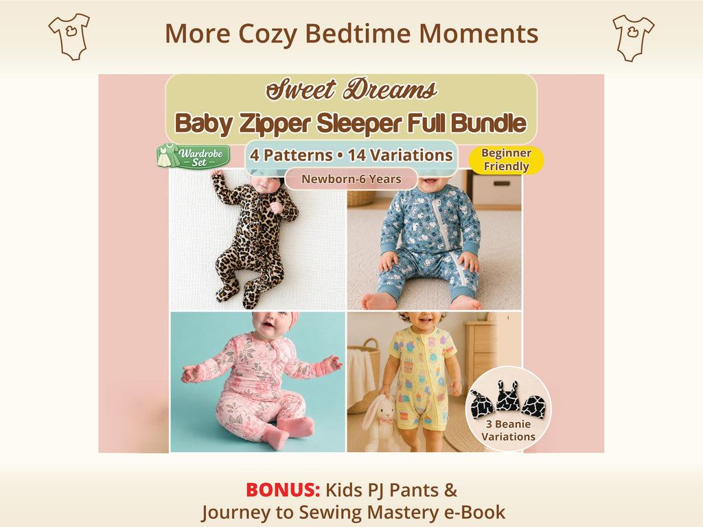 Cozy Baby Sleep Essentials Duo – more Litelier sewing pattern bundles