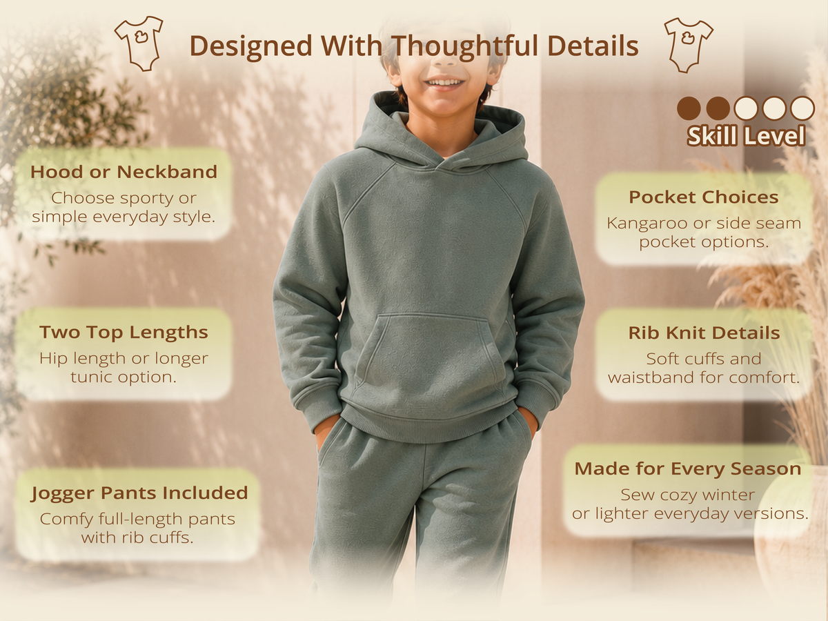 Cozy Cubs Jogger Set PDF Kids' Sewing Pattern