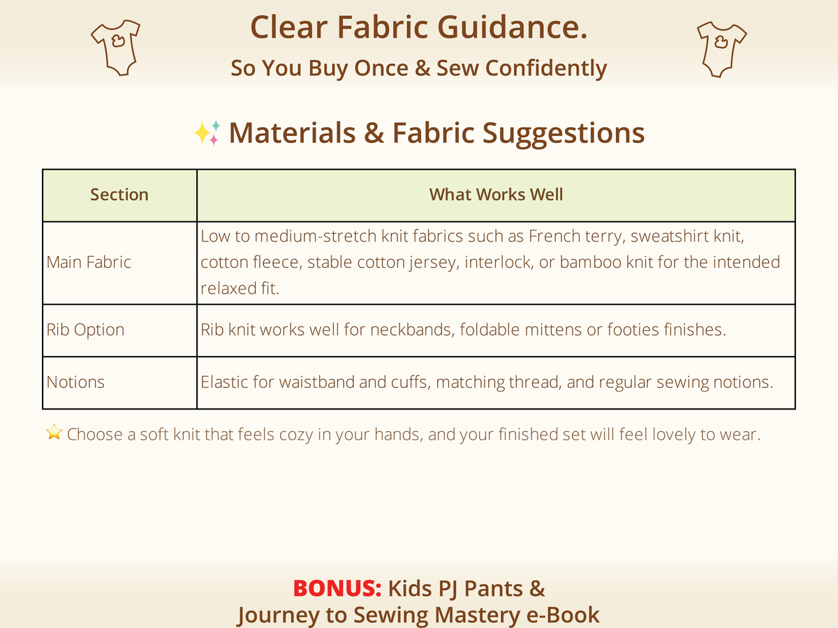 Snuggle Squad Lounge Set PDF Kids' Sewing Pattern